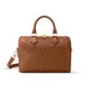 Louis Vuitton Speedy Bandoulière 20 Monogram Empreinte Handle Bag Cognac Brown 20Cm