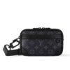 Louis Vuitton Alpha Wearable Wallet Monogram Eclipse Crossbody Bag Black 19Cm M82542