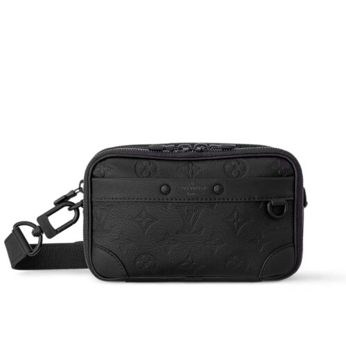 Louis Vuitton Alpha Wearable Wallet Monogram Shadow Crossbody Bag Black 19cm M82544
