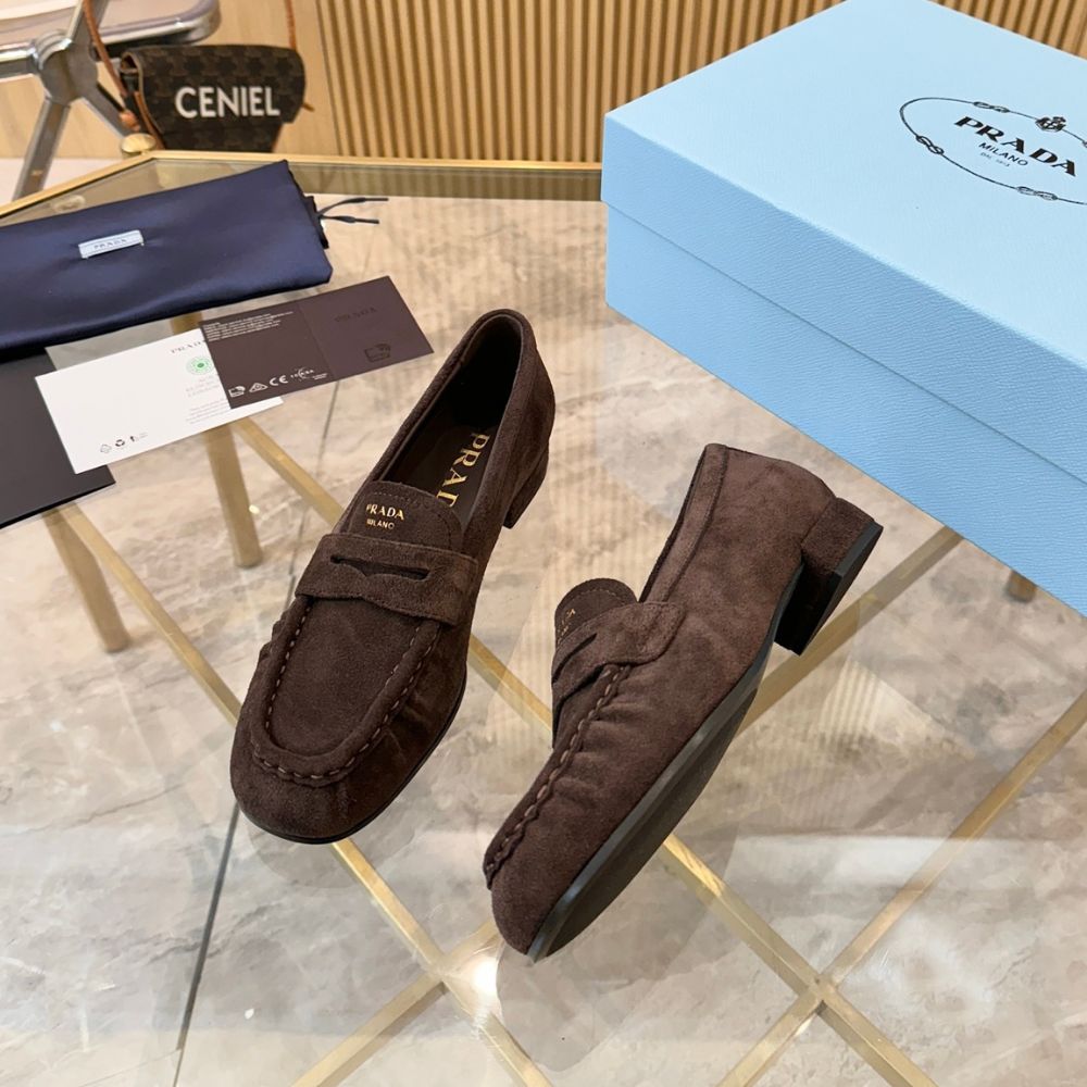 Prada Suede Loafers Dark Brown 1D175O 008 F0003 F 020 - Image 7