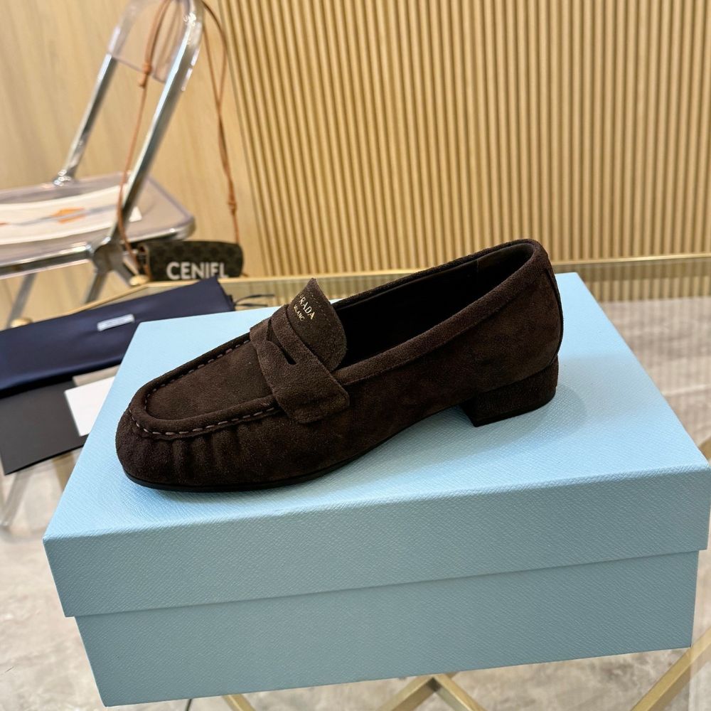 Prada Suede Loafers Dark Brown 1D175O 008 F0003 F 020 - Image 4
