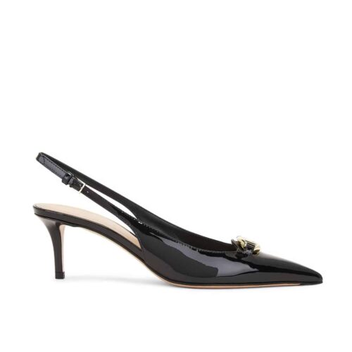 Valentino Vlogo The Bold Edition Slingback Pumps 60mm In Patent Leather Black
