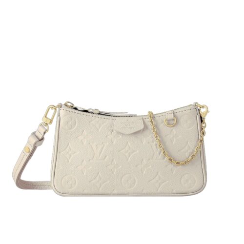 Louis Vuitton Easy Pouch On Strap Monogram Empreinte Shoulder Bag Cream 19Cm M81066