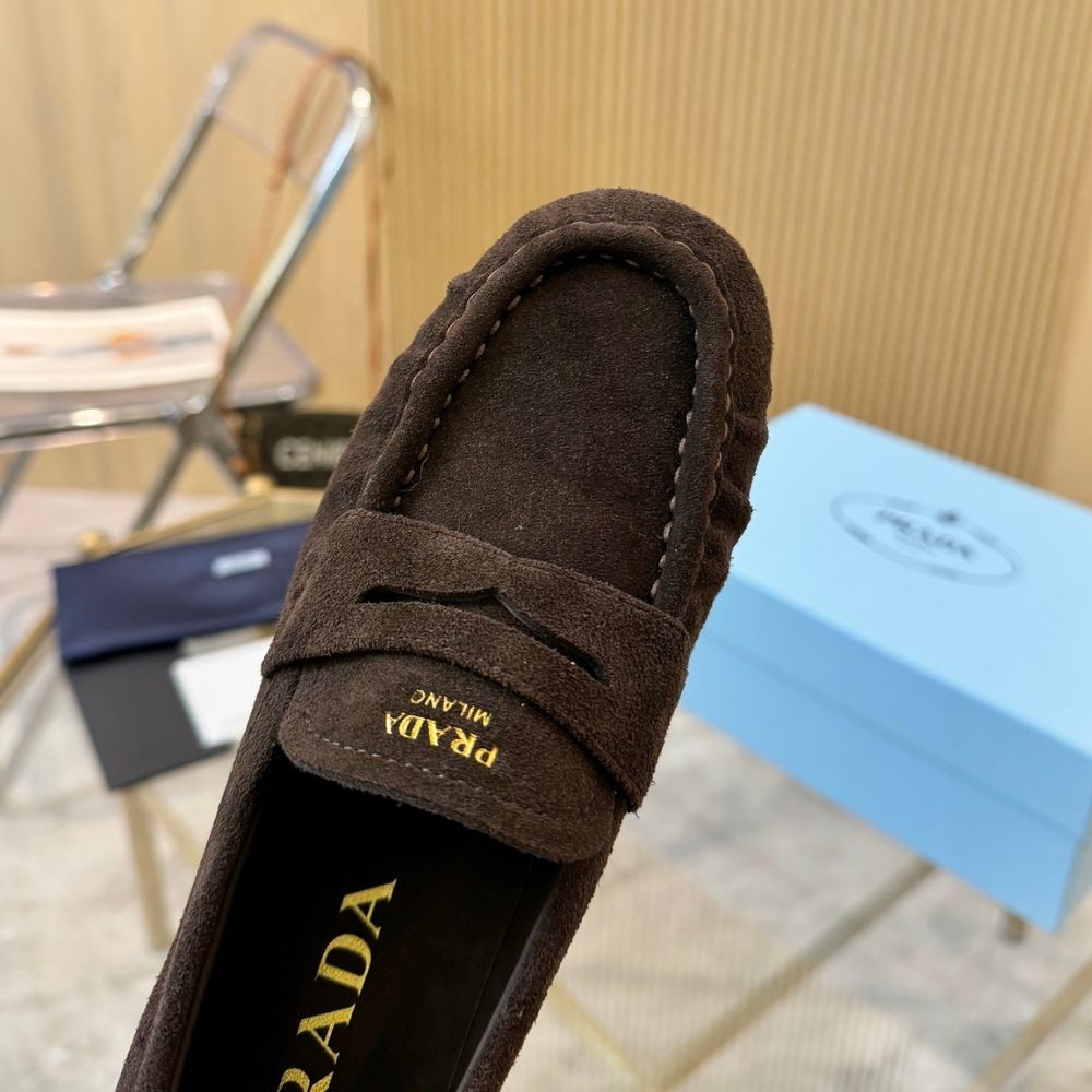 Prada Suede Loafers Dark Brown 1D175O 008 F0003 F 020 - Image 8