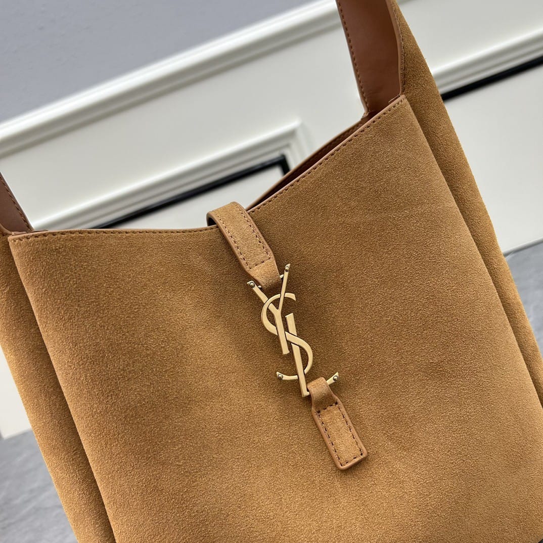 Saint Laurent Le 5 À 7 Supple Small In Suede Shoulder Bag Caramel Cognac 24Cm 8505331U80W2916 - Image 6