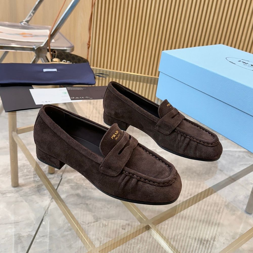 Prada Suede Loafers Dark Brown 1D175O 008 F0003 F 020 - Image 2