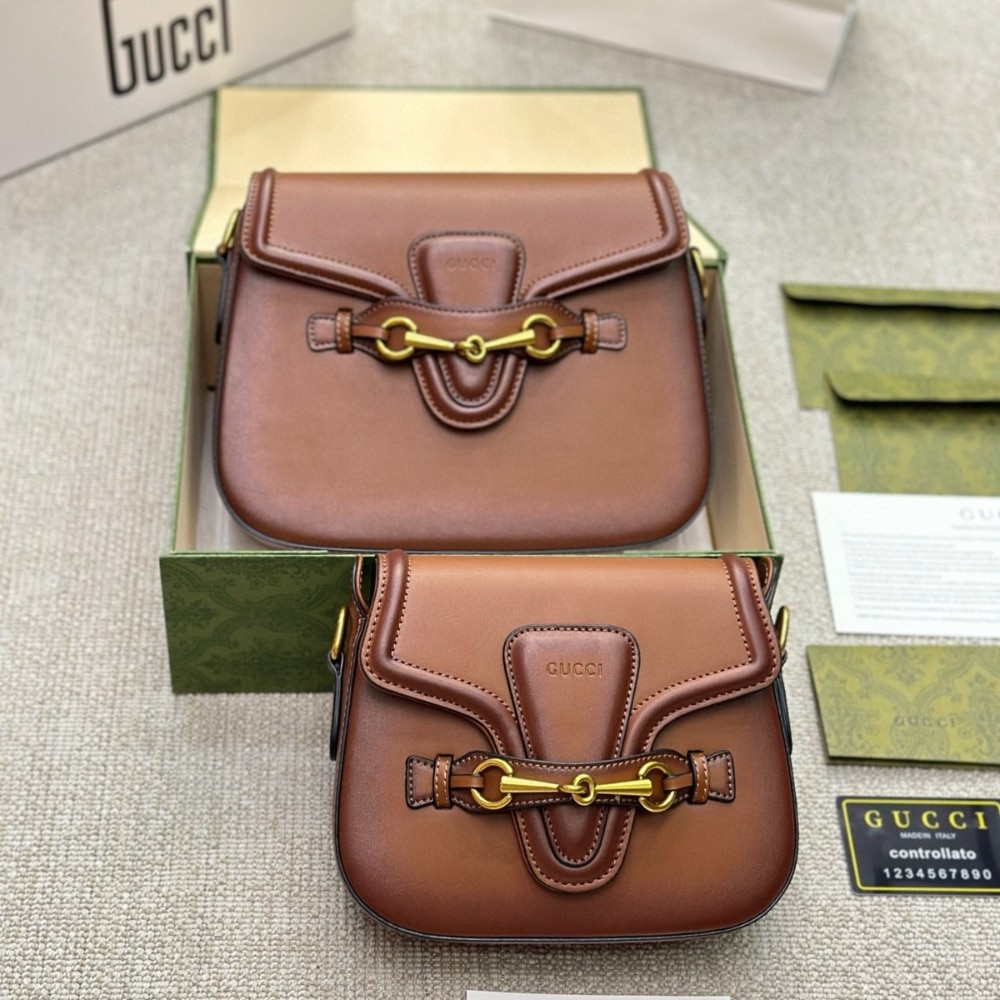 Gucci Lady Web Hand Stained Leather Shoulder Bag Brown 25Cm 380573 B012A 2574 - Image 2