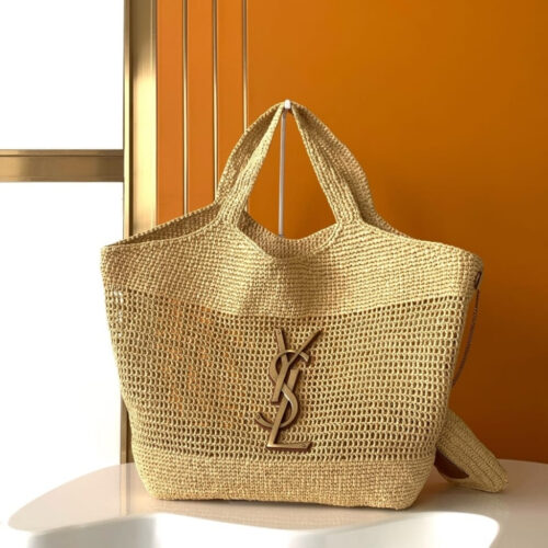 Alternative view of [Super Vip 1:1] Saint Laurent Icare In Raffia Natural Gold 43Cm 772191GAAEK2063
