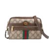 Gucci Ophidia Mini GG Supreme Canvas Shoulder Bag Beige And Ebony 17Cm 517350 96IWS 8745