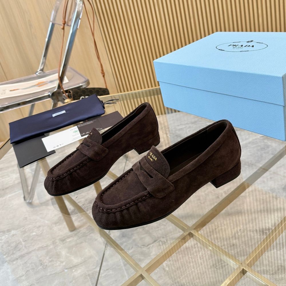 Prada Suede Loafers Dark Brown 1D175O 008 F0003 F 020 - Image 5