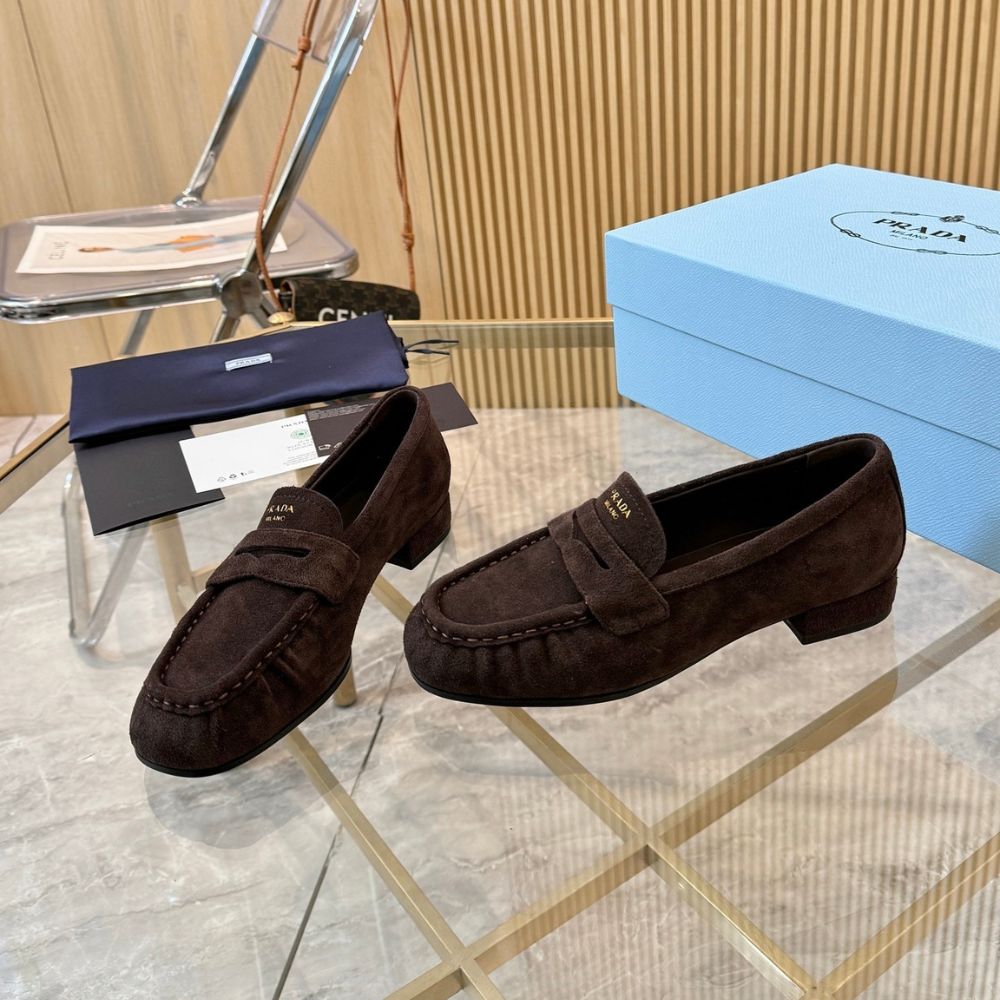 Prada Suede Loafers Dark Brown 1D175O 008 F0003 F 020 - Image 6