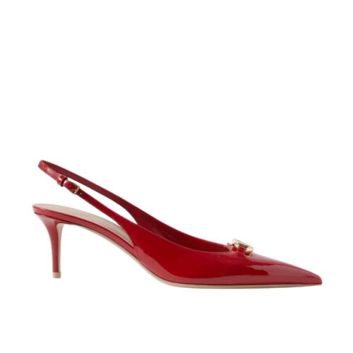 Valentino Vlogo The Bold Edition Slingback Pumps 60mm In Patent Leather Red