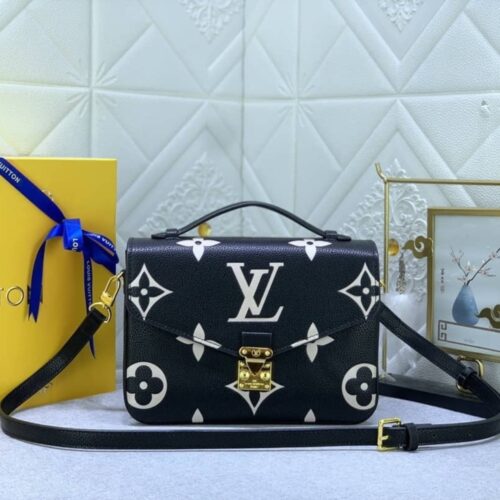 Alternative view of Louis Vuitton Pochette Métis Bicolor Monogram Empreinte Shoulder Bag Black 25Cm M45773