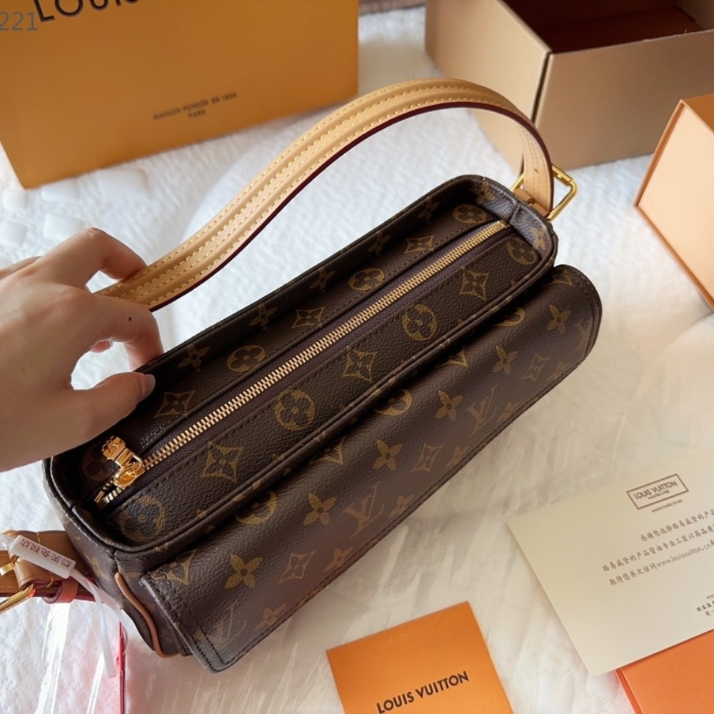 Louis Vuitton Vivacité Monogram Canvas Handle Bag Brown 25Cm M46999 - Image 5