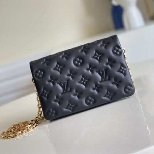 Alternative view of Louis Vuitton Pochette Coussin Monogram Embossed Crossbody Bag Black 20Cm M82116