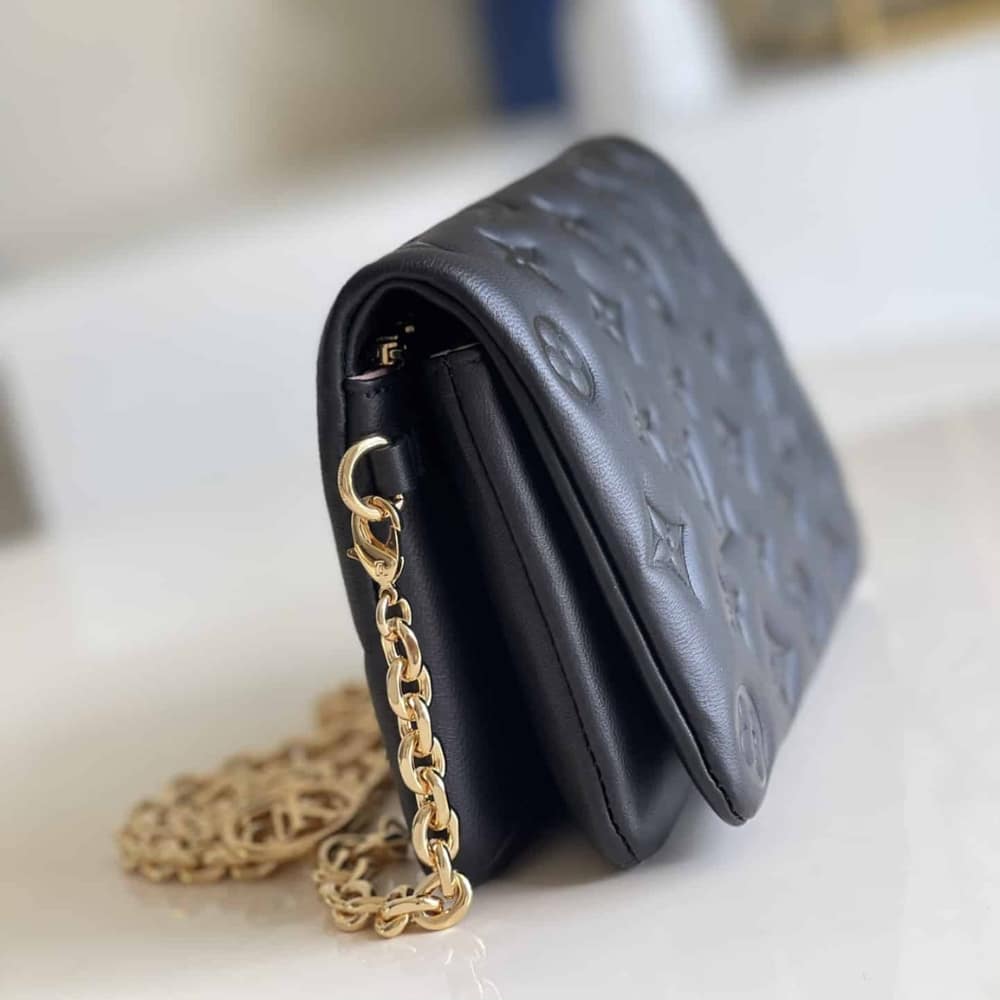 Louis Vuitton Pochette Coussin Monogram Embossed Crossbody Bag Black 20Cm M82116 - Image 4
