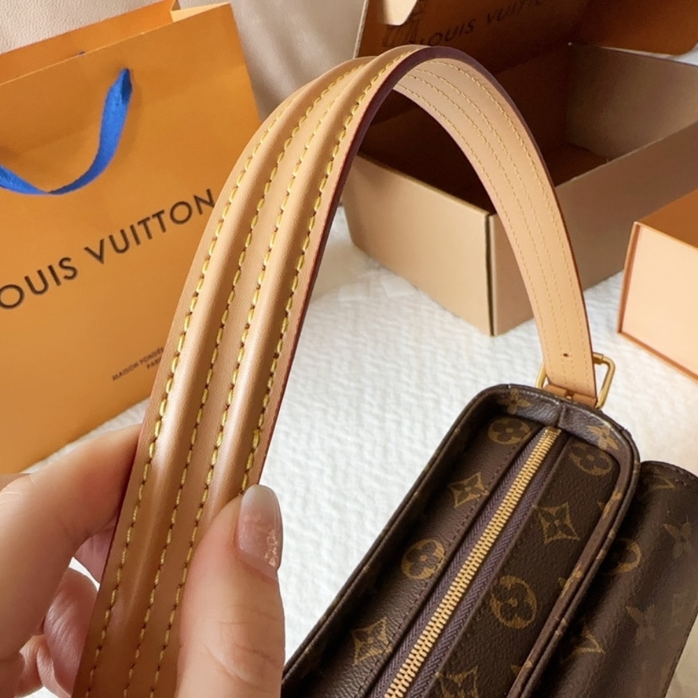 Louis Vuitton Vivacité Monogram Canvas Handle Bag Brown 25Cm M46999 - Image 8