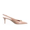 Valentino Vlogo The Bold Edition Slingback Pumps 60mm In Patent Leather Beige Rose