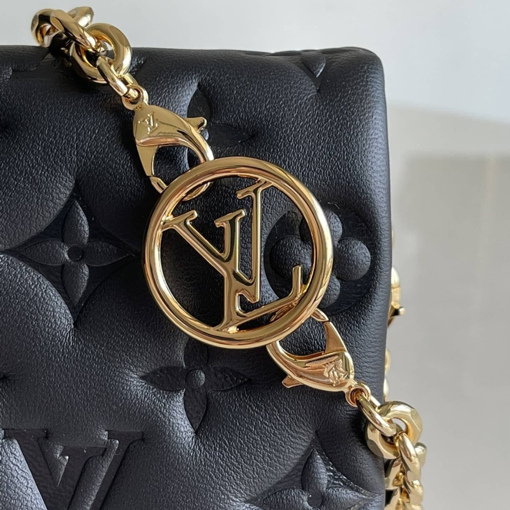 Louis Vuitton Pochette Coussin Monogram Embossed Crossbody Bag Black 20Cm M82116 - Image 8
