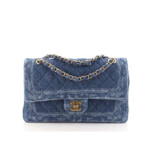 Chanel Classic Medium Denim Flap Bag Blue 25cm