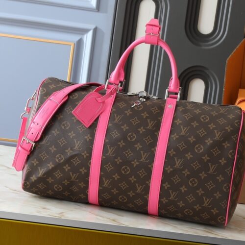 Alternative view of Louis Vuitton Keepall Bandoulière 50 Monogram Macassar Shoulder Bag Pondichery Pink 50cm M13807