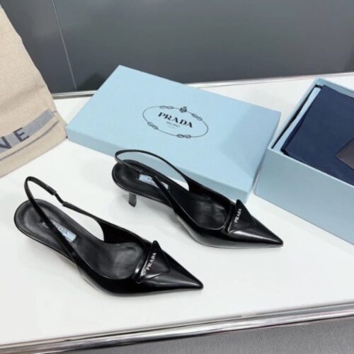 Alternative view of Prada Brushed Leather Slingback Pumps Black 1I901M 055 F0002 F 075