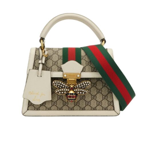 Gucci Queen Margaret Small GG Supreme Canvas Top Handle Bag White 25Cm 476541 9I6St 9753