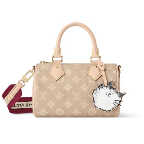 Louis Vuitton Speedy Bandoulière 20 Meowgram Handle Bag Pale Pink 20cm M15151