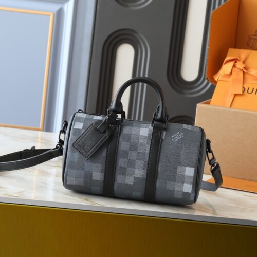 Alternative view of Louis Vuitton Keepall Bandoulière 25 Damoflage Shoulder Bag Black 25cm M14919