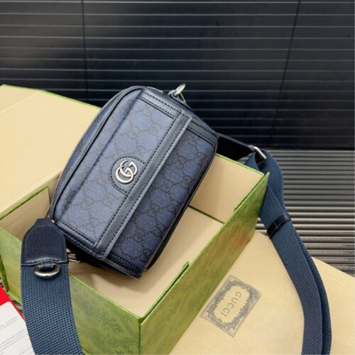 Alternative view of Gucci Ophidia Mini GG Supreme Canvas Crossbody Bag Dark Blue 20Cm