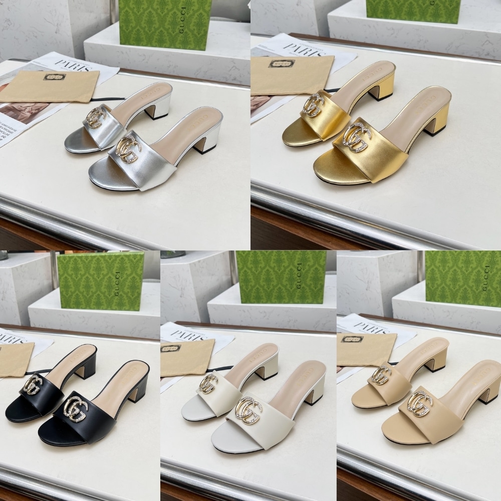 Gucci Nojum Women's Slide Leather Sandal Gold 817257B8B008024 - Image 6