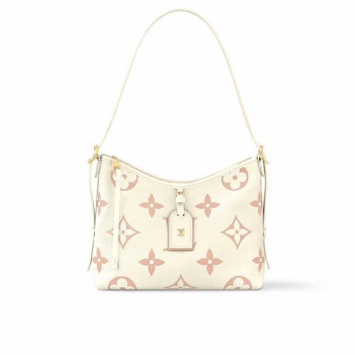 Louis Vuitton CarryAll PM Monogram Empreinte Shoulder Bag Bicolor Latte 30Cm M24141