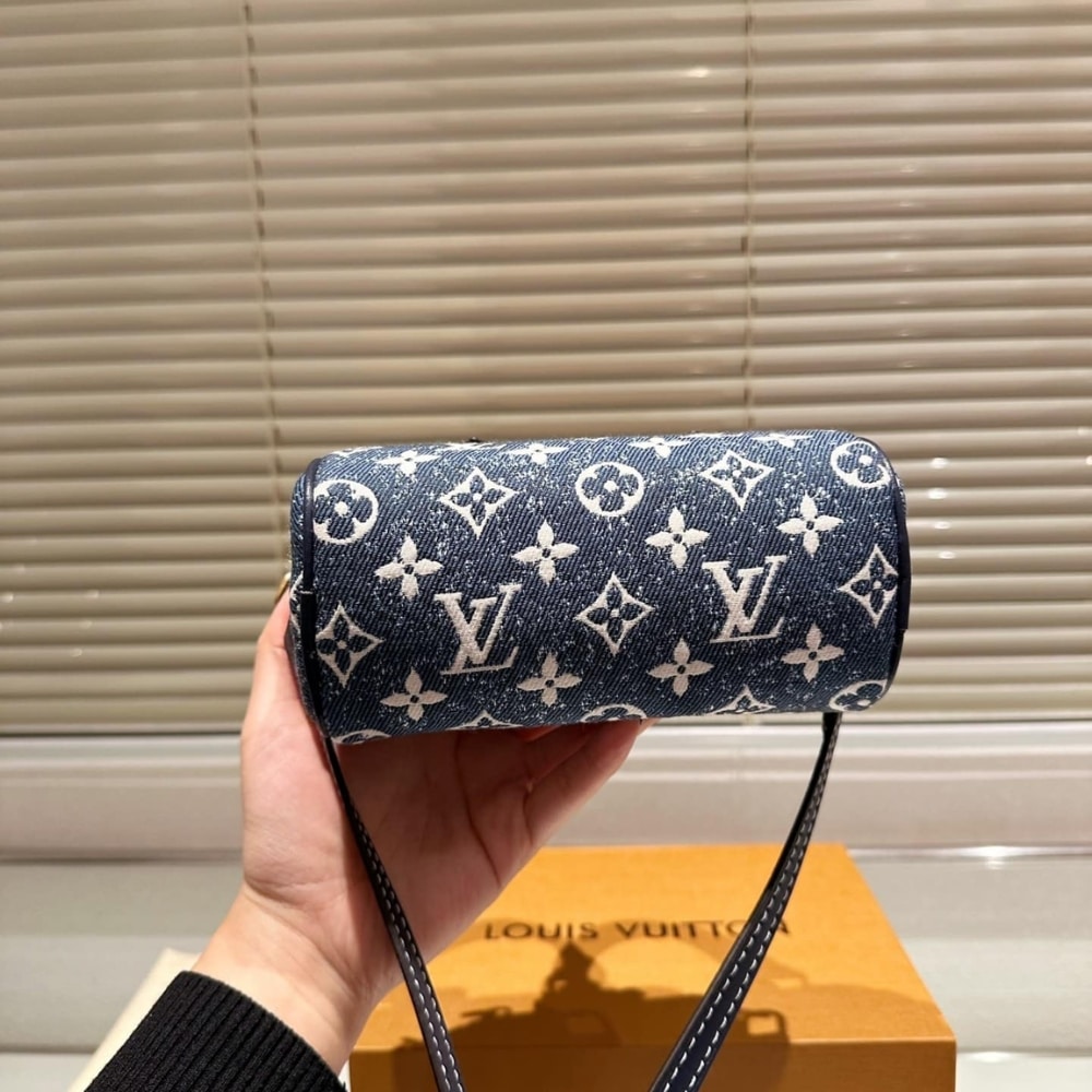 Louis Vuitton Nano Speedy Monogram Denim Handbag Blue 17Cm M81168 - Image 5