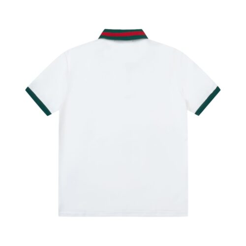 Alternative view of Gucci Cotton Polo Shirt With Embroidery Re Web White And Green Red
