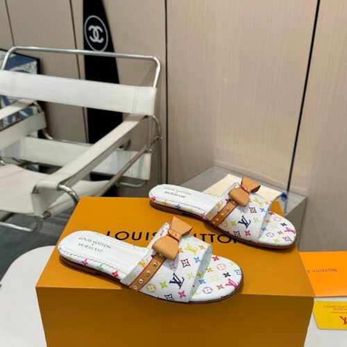 Alternative view of Louis Vuitton X Takashi Murakami 6am Monogram Canvas Flat Mule White 1agzuv