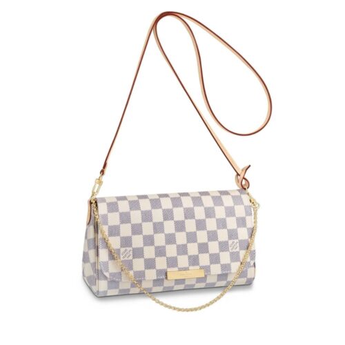 Louis Vuitton Favorite MM Damier Azur Crossbody Bag White 25Cm N41275