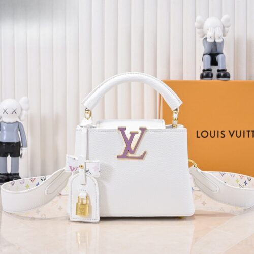 Alternative view of Louis Vuitton X Takashi Murakami Capucines Mini Handle Bag White 21Cm M13253