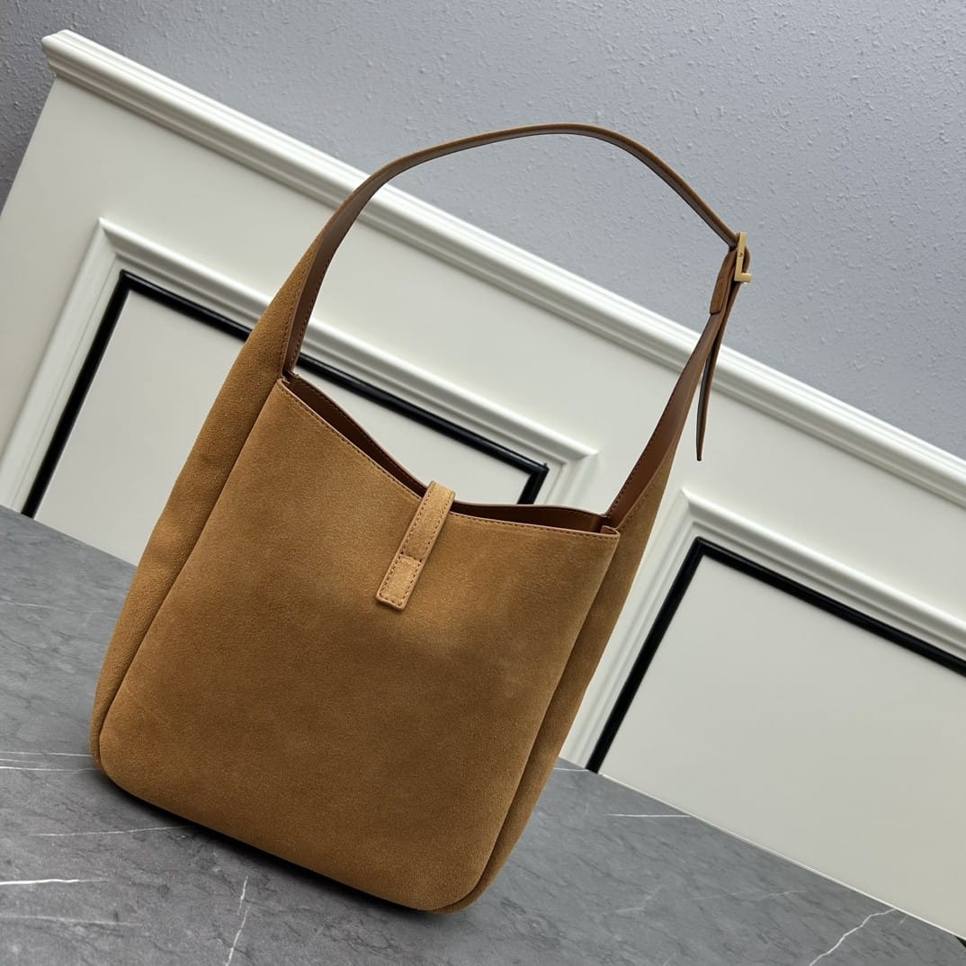 Saint Laurent Le 5 À 7 Supple Small In Suede Shoulder Bag Caramel Cognac 24Cm 8505331U80W2916 - Image 5