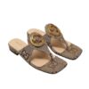 Gucci Women's Blondie Thong Sandals GG Canvas Ebony Brown