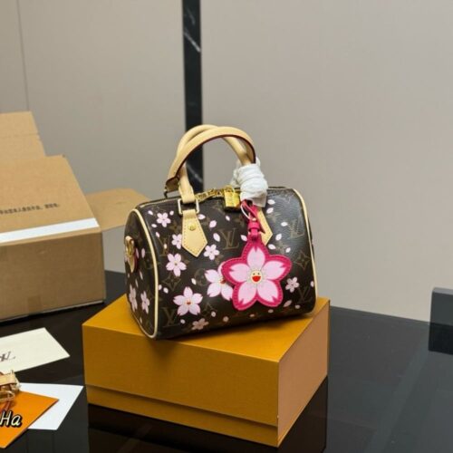 Alternative view of Louis Vuitton X TM Speedy Bandoulière 25 Cherry Blossom Handle Bag Sakura Brown 25Cm M14174