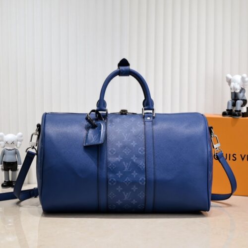 Alternative view of Louis Vuitton Keepall Bandoulière 45 Taigarama Cobalt Shoulder Bag Dark Blue 45cm M53766