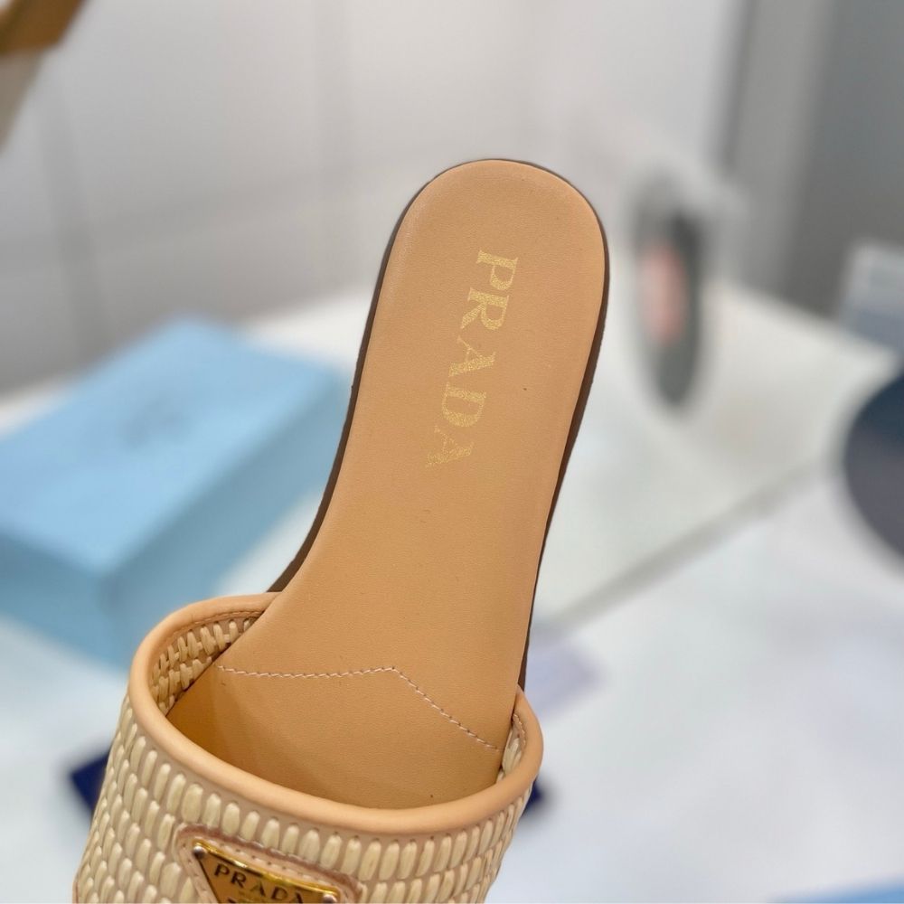Prada Leather Slides With Crochet Details Natural 1XX758 2ACS F0018 F 010 - Image 10