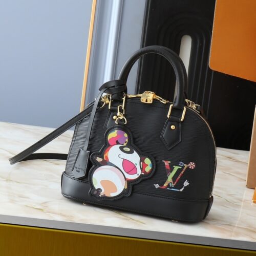 Alternative view of Louis Vuitton X Murakami Alma BB Epi Grained Leather Top Handle Bag Black 23Cm M13670