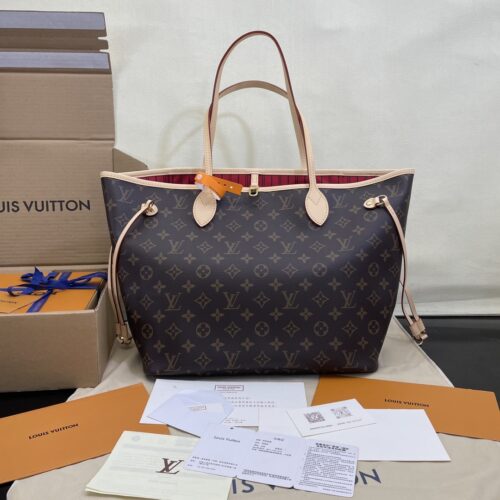 Alternative view of [Super Vip 1:1] Louis Vuitton Neverfull MM Monogram Canvas Cerise Red 31Cm M46987