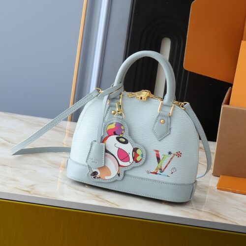 Alternative view of Louis Vuitton X Murakami Alma BB Epi Grained Leather Top Handle Bag Washed Blue 23cm M14197
