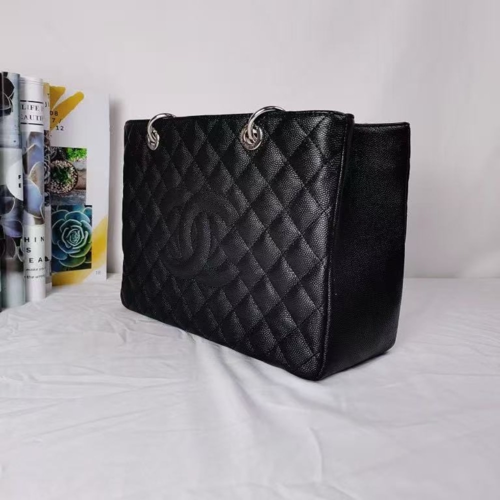 Chanel Grand Shopping Bag Large Grain Leather Tote Bag Black 34cm - Image 3
