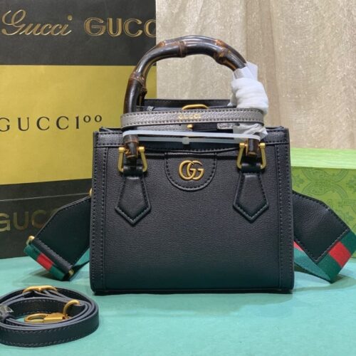 Alternative view of Gucci Diana Mini Leather Shoulder Bag Black 20cm ‎702732 U3ZDT 1073