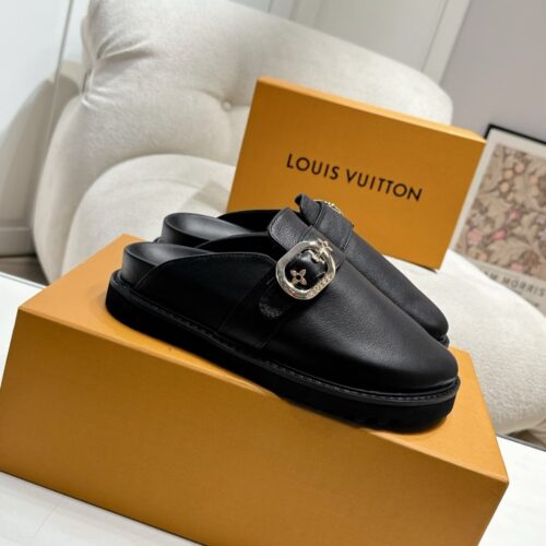 Alternative view of Louis Vuitton LV Cosy Flat Comfort Clog Leather Mule Black 1agvpt