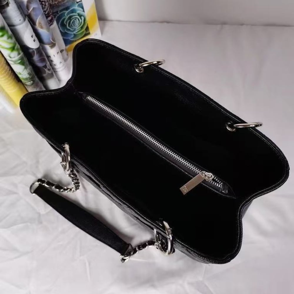 Chanel Grand Shopping Bag Large Grain Leather Tote Bag Black 34cm - Image 6