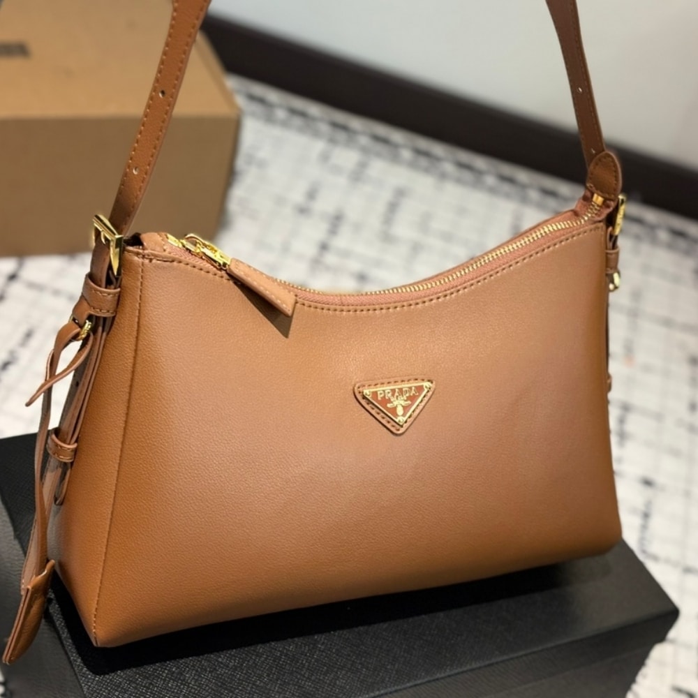 Prada Aimée Medium Leather Shoulder Bag Caramel 31Cm 1BC229 2CYS F03BH V LVM - Image 2